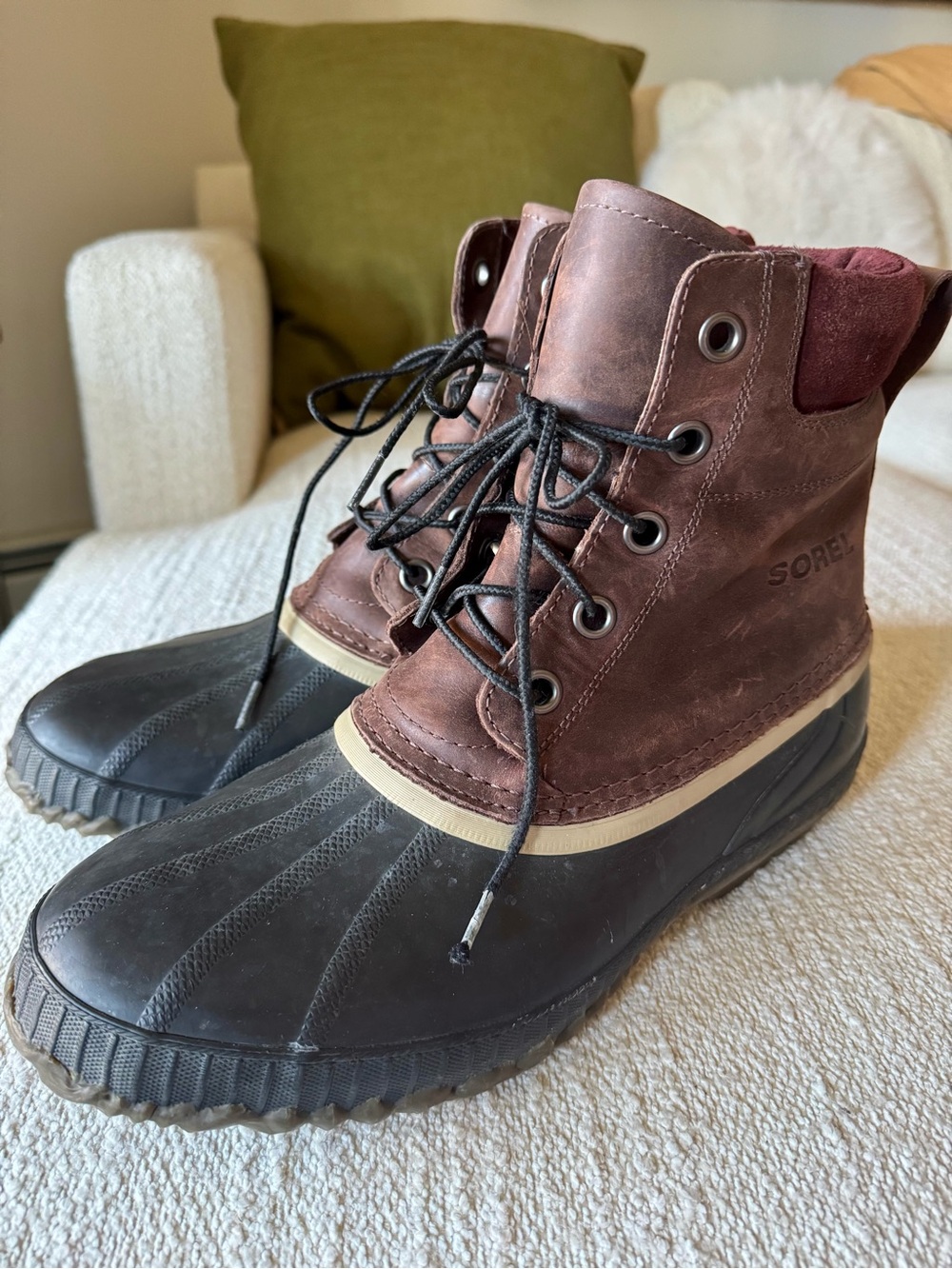 SOREL Cheyanne Lace Waterproof Boots – Madder Brown/Stout | Men’s US 11
